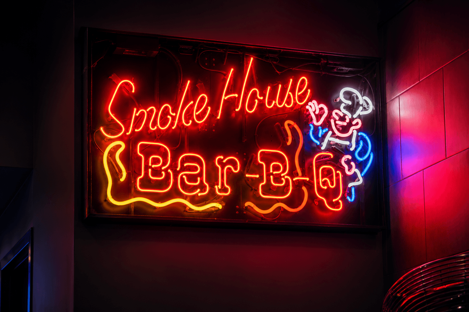 The Ironwood Grill Smokehouse BBQ sign